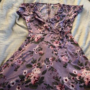 Purple/Pink Floral Dress- Size S